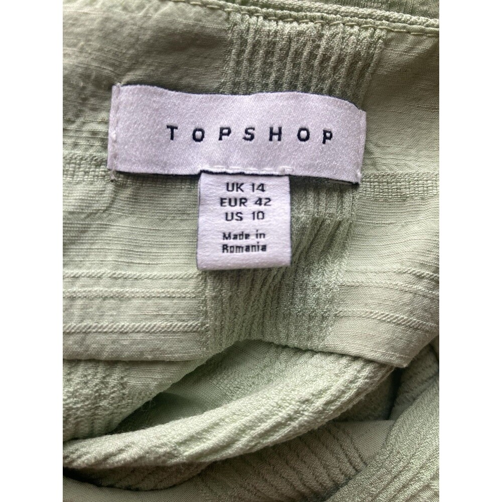 Womens Size 10 Mint Green Strappy Cold Shoulder Pullover Blouse Fairy Coquette - Picture 9 of 11